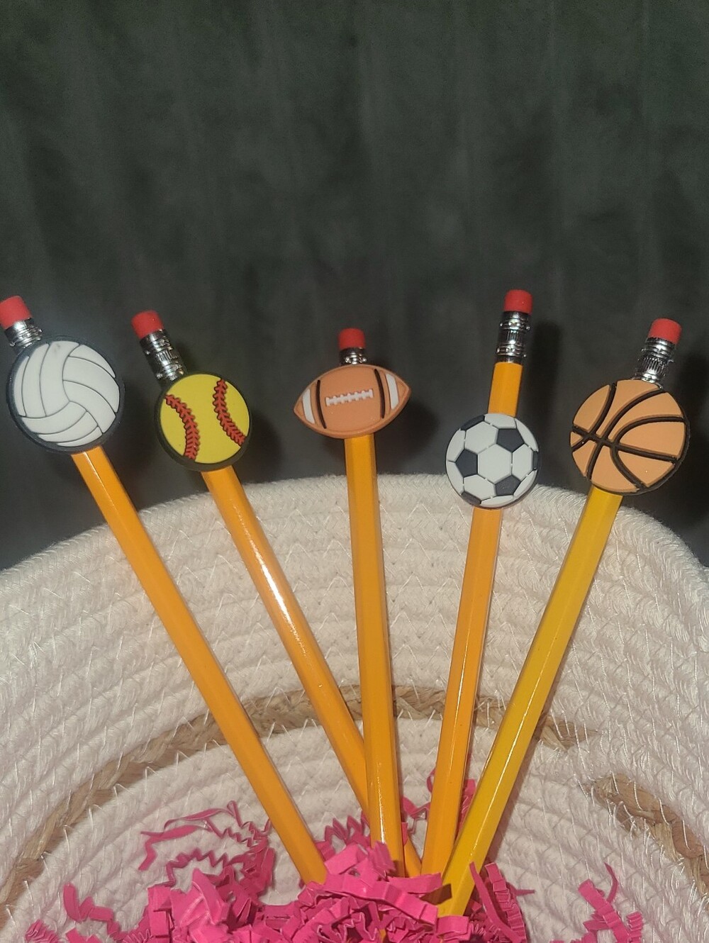 Kids Sports Pencil Set with Erasers - Yellow